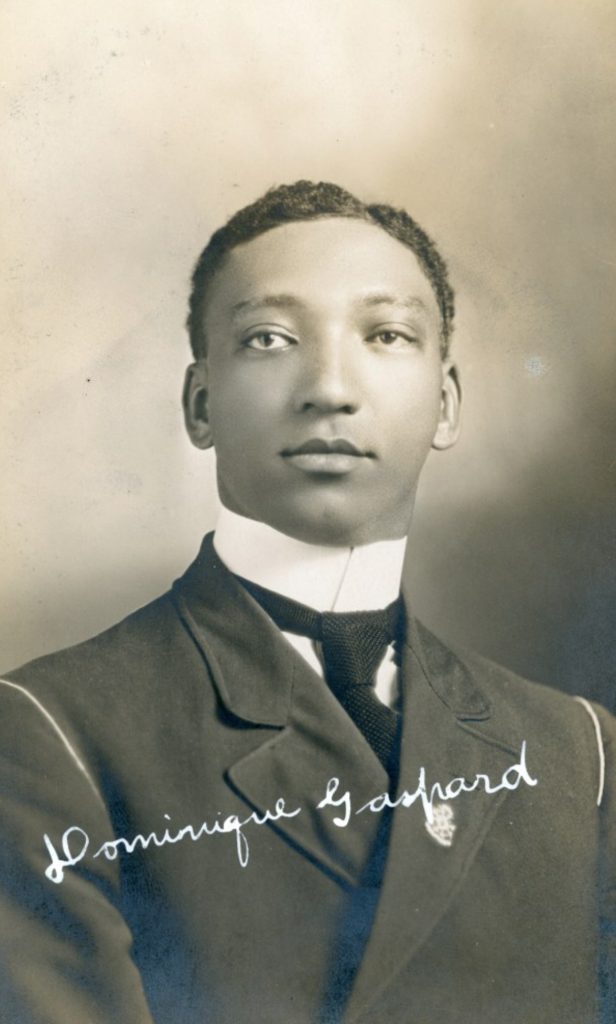 Dominique Francois Gaspard’s graduation photo at the Séminaire de Saint-Hyacinthe, ~1911. Centre d’histoire de Saint-Hyacinthe, Fonds CH001 Séminaire de Saint-Hyacinthe. Accessed from Parks Canada. Dominique Francois Gaspard’s graduation photo at the Séminaire de Saint-Hyacinthe, ~1911. Centre d’histoire de Saint-Hyacinthe, Fonds CH001 Séminaire de Saint-Hyacinthe. Accessed from Parks Canada.